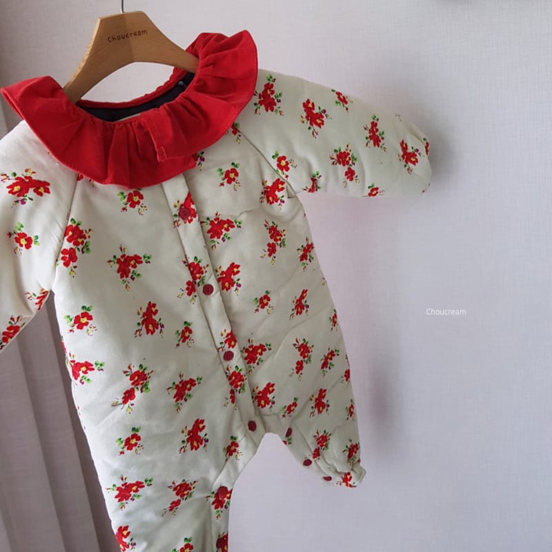CHOUCREAM - Korean Children Fashion - #Kfashion4kids - Padding Flower Frill Bodysuit - 4