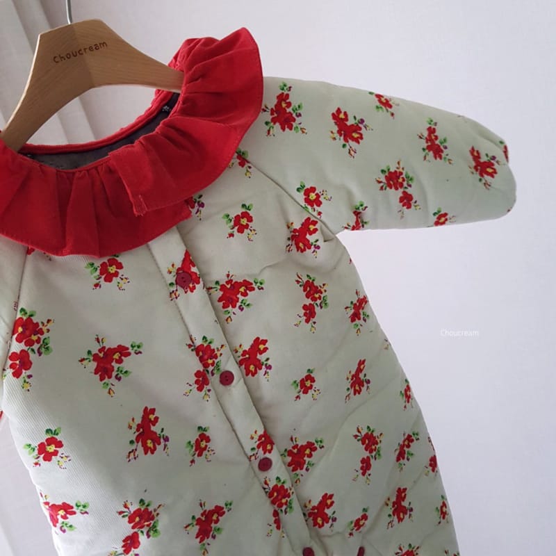 CHOUCREAM - Korean Children Fashion - #Kfashion4kids - Padding Flower Frill Bodysuit - 5