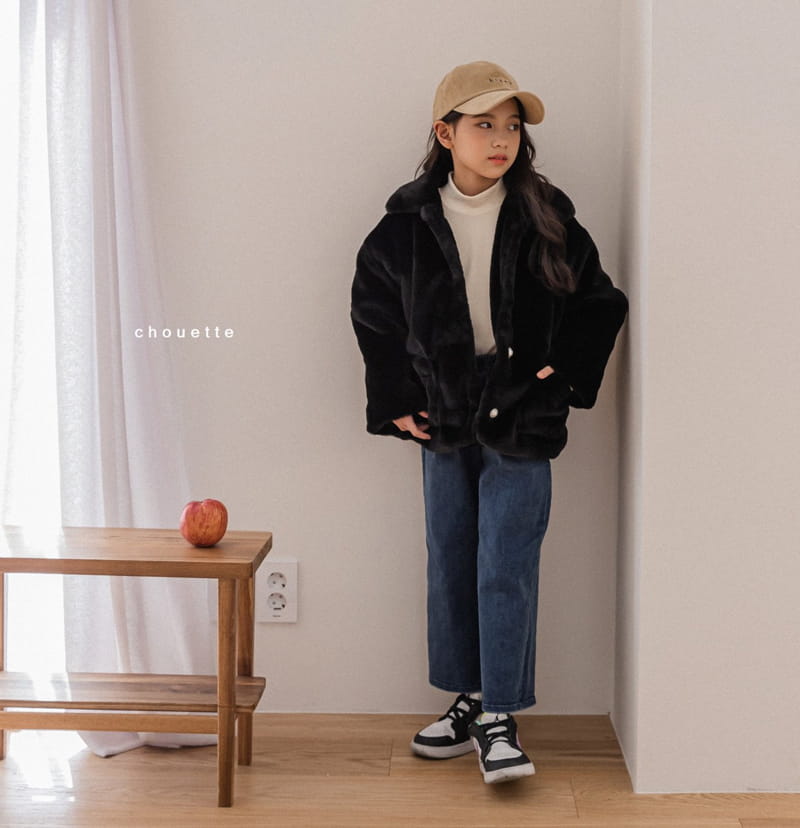 CHOUETTE - Korean Children Fashion - #Kfashion4kids - Mink Fluffy Jacket - 3