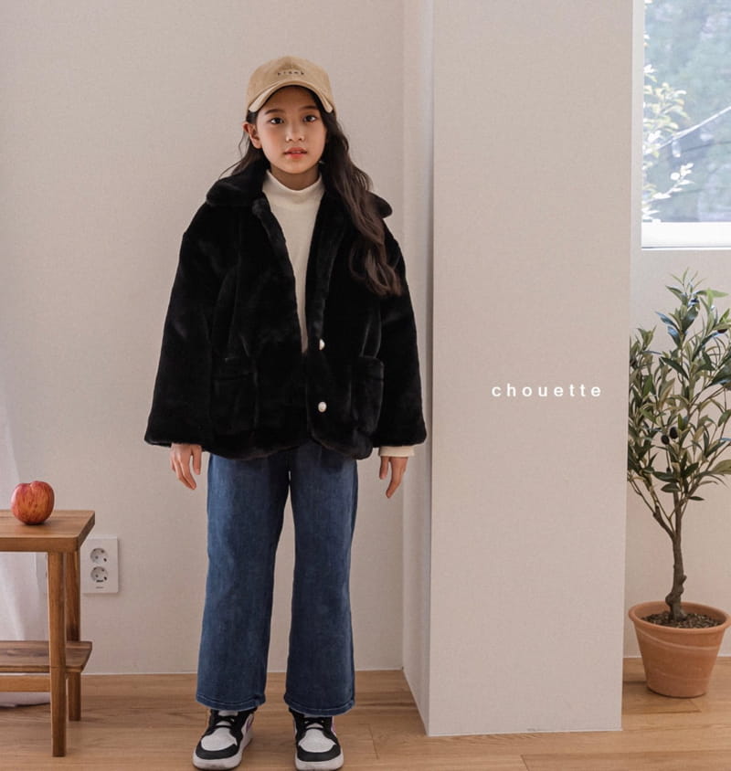 CHOUETTE - Korean Children Fashion - #Kfashion4kids - Mink Fluffy Jacket - 4