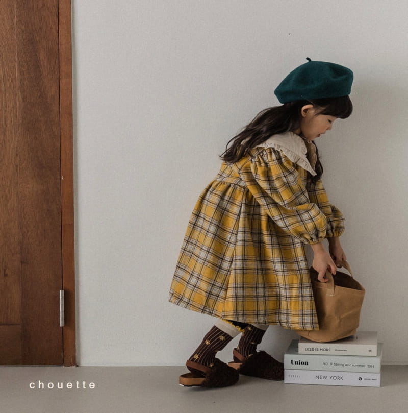 CHOUETTE - Korean Children Fashion - #Kfashion4kids - Check Ruffle Collar One-piece - 11