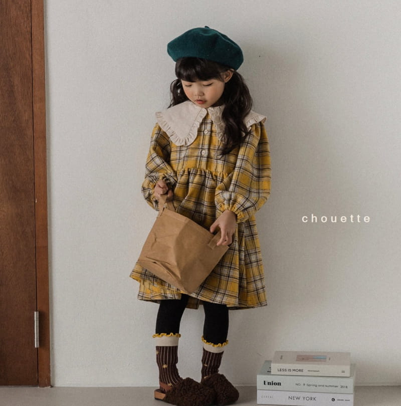 CHOUETTE - Korean Children Fashion - #Kfashion4kids - Check Ruffle Collar One-piece - 12