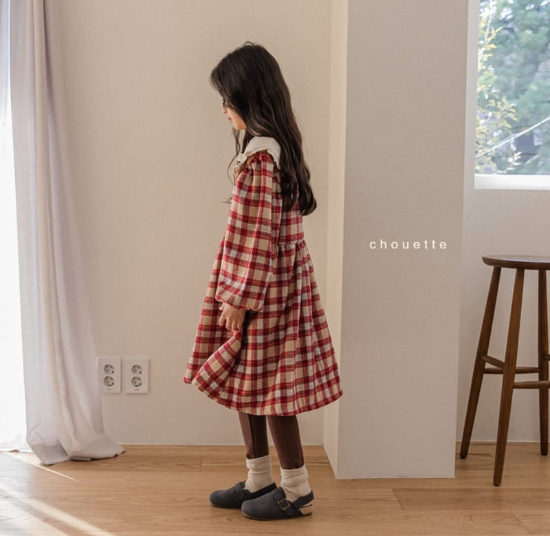 CHOUETTE - Korean Children Fashion - #Kfashion4kids - Check Ruffle Collar One-piece - 5