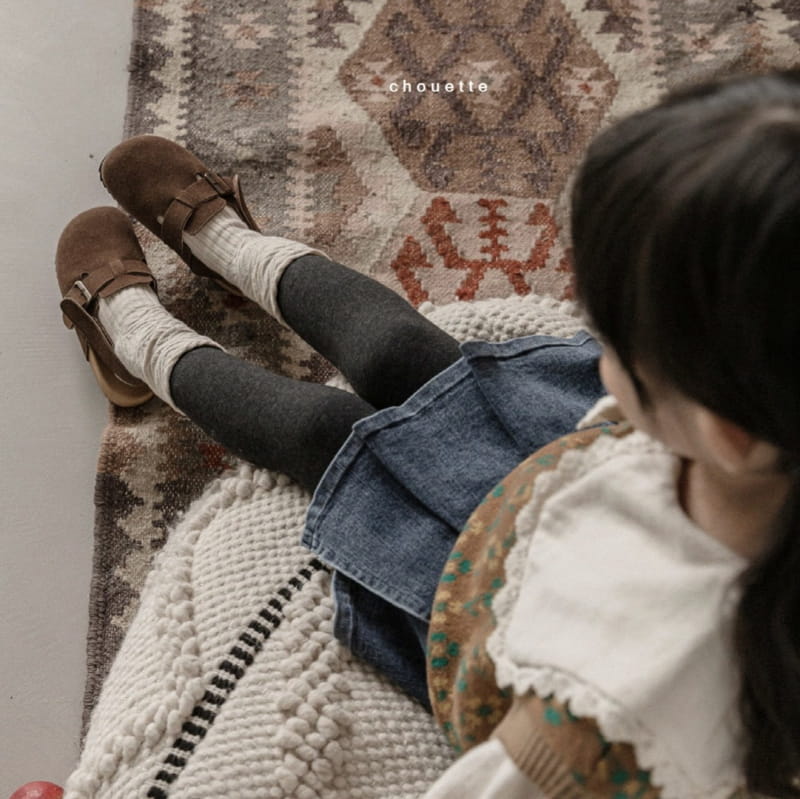 CHOUETTE - Korean Children Fashion - #Kfashion4kids - Fleece Denim Skirt Leggings - 10