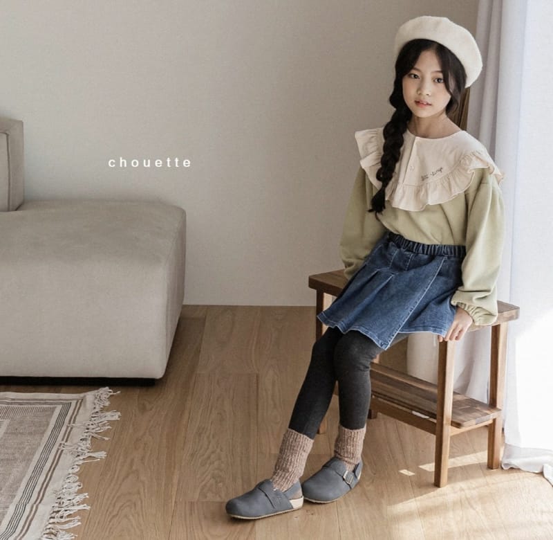 CHOUETTE - Korean Children Fashion - #Kfashion4kids - Fleece Denim Skirt Leggings - 4