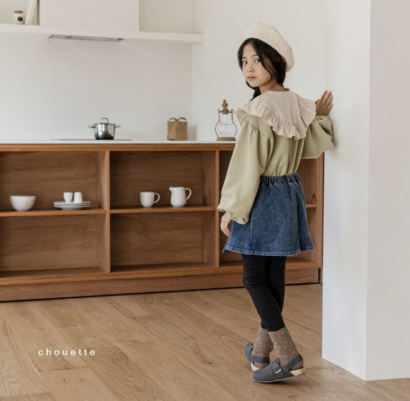 CHOUETTE - Korean Children Fashion - #Kfashion4kids - Fleece Denim Skirt Leggings - 5