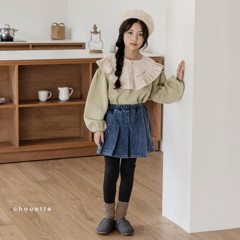 CHOUETTE - Korean Children Fashion - #Kfashion4kids - Fleece Denim Skirt Leggings - 7