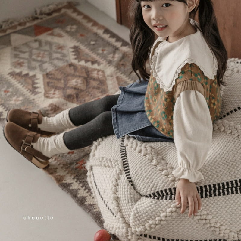 CHOUETTE - Korean Children Fashion - #Kfashion4kids - Fleece Denim Skirt Leggings - 9