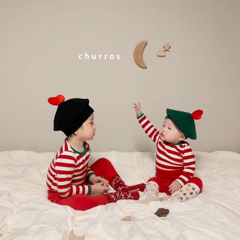 CHURROS - Korean Children Fashion - #Kfashion4kids - Stripes Combi Easywear - 6