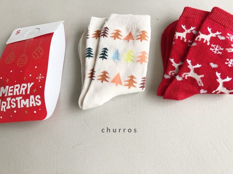 CHURROS - Korean Children Fashion - #Kfashion4kids - Christmas Socks [set of 2] - 5