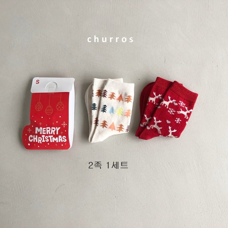 CHURROS - Korean Children Fashion - #Kfashion4kids - Christmas Socks [set of 2] - 6