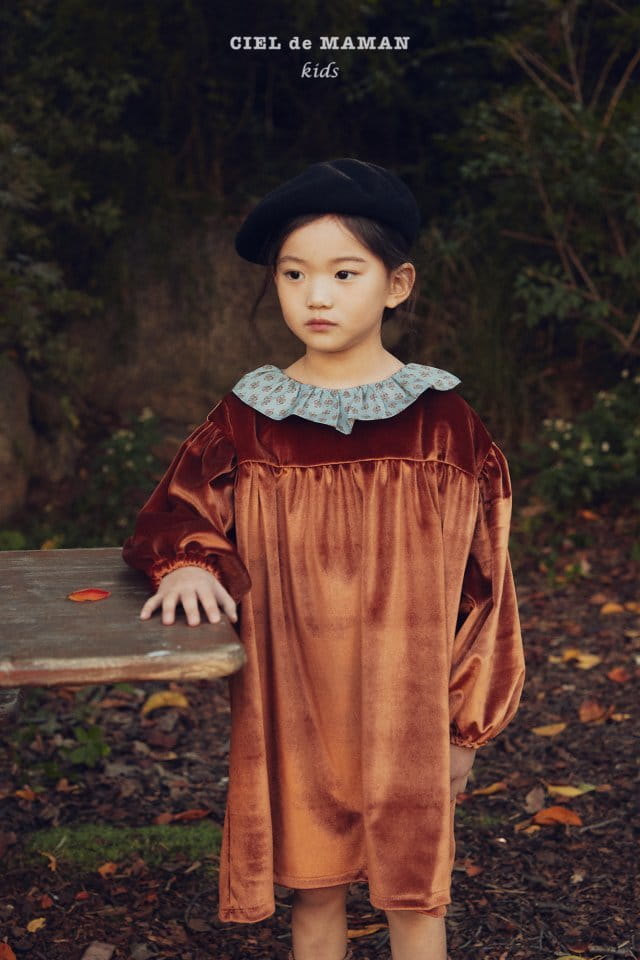 CIEL DE MAMAN - Korean Children Fashion - #Kfashion4kids - Erica Velvet One-piece - 12