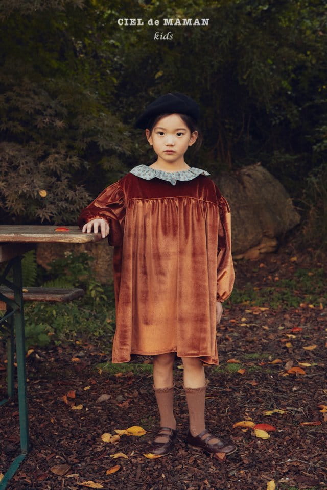 CIEL DE MAMAN - Korean Children Fashion - #Kfashion4kids - Erica Velvet One-piece - 2