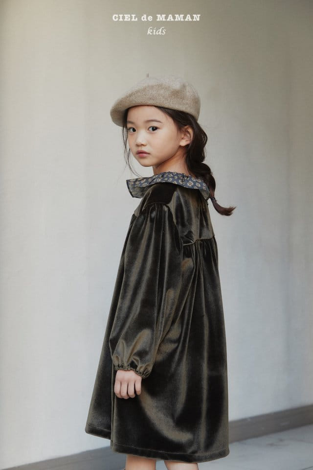 CIEL DE MAMAN - Korean Children Fashion - #Kfashion4kids - Erica Velvet One-piece - 6