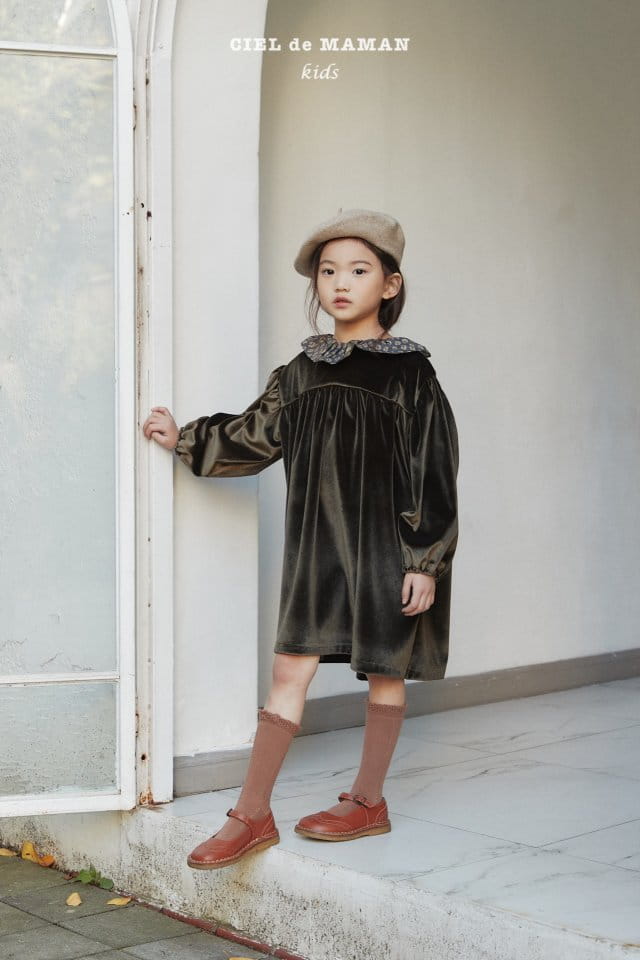 CIEL DE MAMAN - Korean Children Fashion - #Kfashion4kids - Erica Velvet One-piece - 8