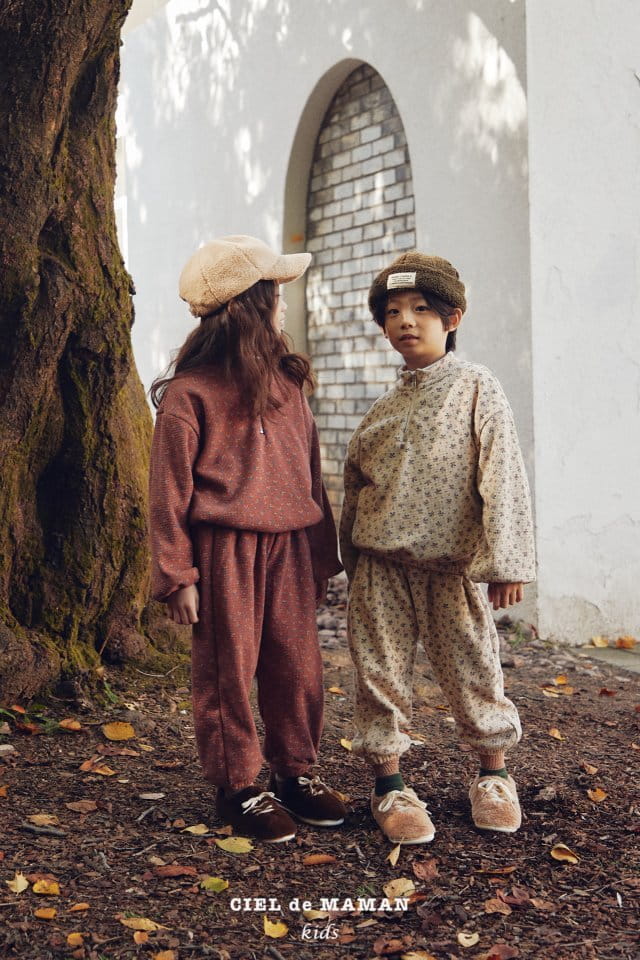 CIEL DE MAMAN - Korean Children Fashion - #Kfashion4kids - Mom Waffle Flower Top Bottom Set - 2
