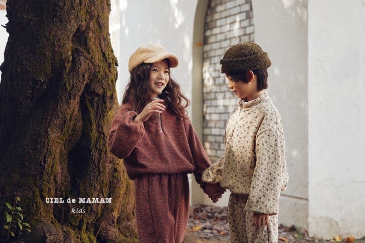 CIEL DE MAMAN - Korean Children Fashion - #Kfashion4kids - Mom Waffle Flower Top Bottom Set - 5