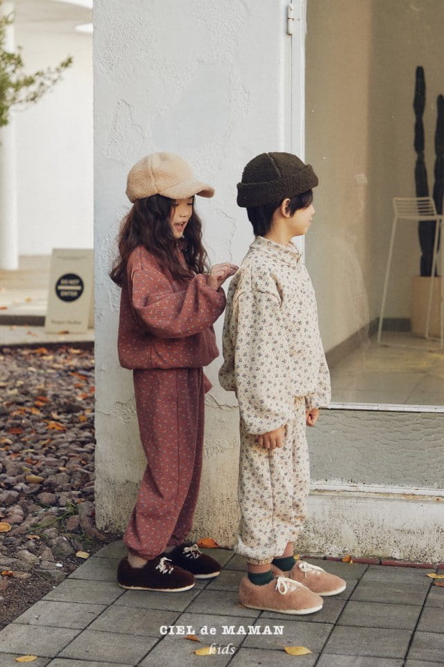 CIEL DE MAMAN - Korean Children Fashion - #Kfashion4kids - Waffle Flower Top Bottom Set - 12