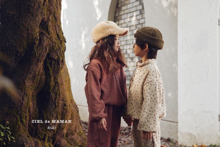CIEL DE MAMAN - Korean Children Fashion - #Kfashion4kids - Waffle Flower Top Bottom Set - 4