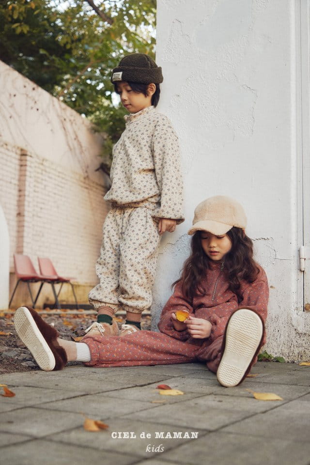CIEL DE MAMAN - Korean Children Fashion - #Kfashion4kids - Waffle Flower Top Bottom Set - 7