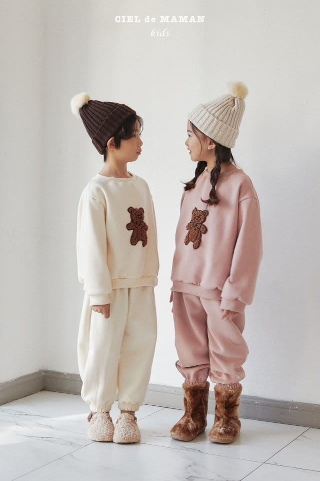 CIEL DE MAMAN - Korean Children Fashion - #Kfashion4kids - Bbogle Bear Top Bottom Set