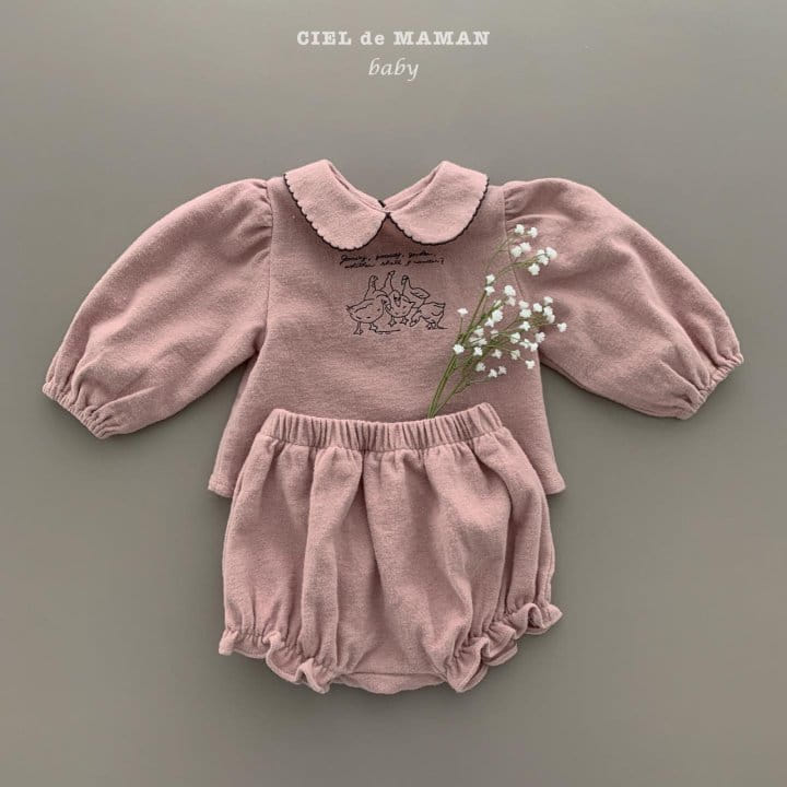 CIEL DE MAMAN - Korean Children Fashion - #Kfashion4kids - Duck Embroidery Top Bloomer Set - 2