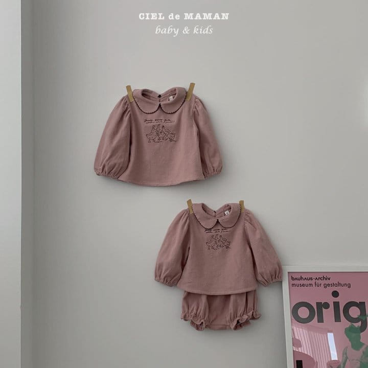 CIEL DE MAMAN - Korean Children Fashion - #Kfashion4kids - Duck Embroidery Top Bloomer Set - 5