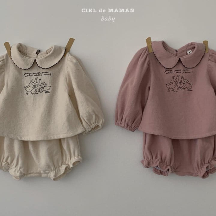 CIEL DE MAMAN - Korean Children Fashion - #Kfashion4kids - Duck Embroidery Top Bloomer Set - 6