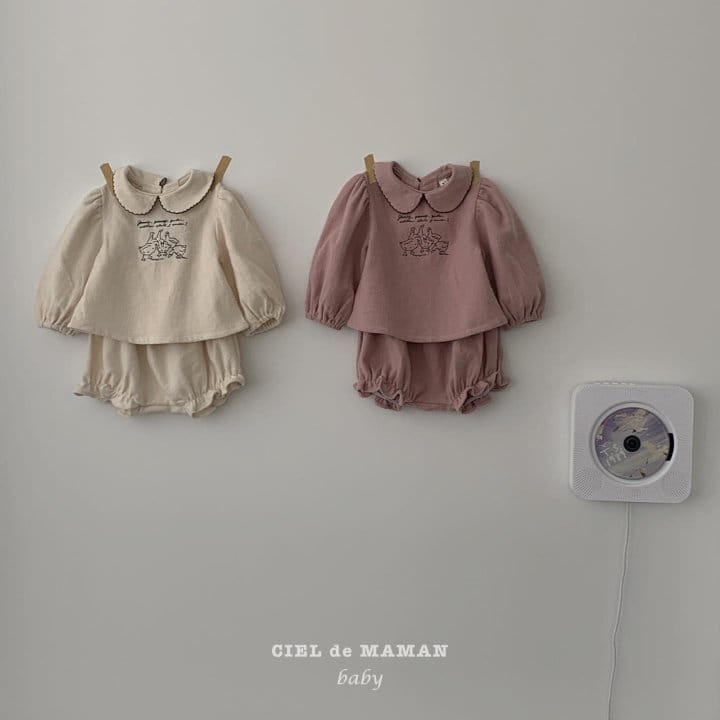 CIEL DE MAMAN - Korean Children Fashion - #Kfashion4kids - Duck Embroidery Top Bloomer Set - 7