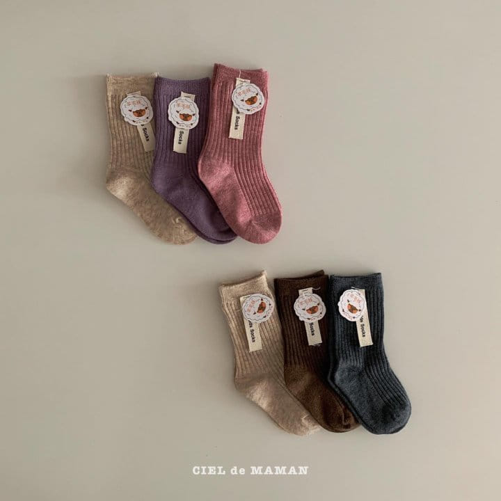 CIEL DE MAMAN - Korean Children Fashion - #Kfashion4kids - Warm Socks [set of 3] - 3