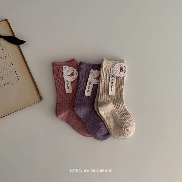CIEL DE MAMAN - Korean Children Fashion - #Kfashion4kids - Warm Socks [set of 3] - 4