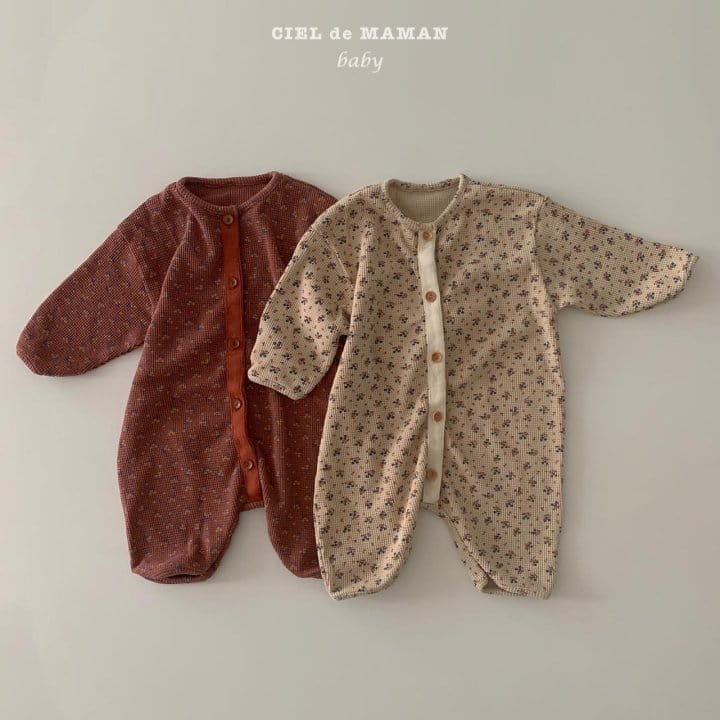 CIEL DE MAMAN - Korean Children Fashion - #Kfashion4kids - Flower All in One Bodysuit 
