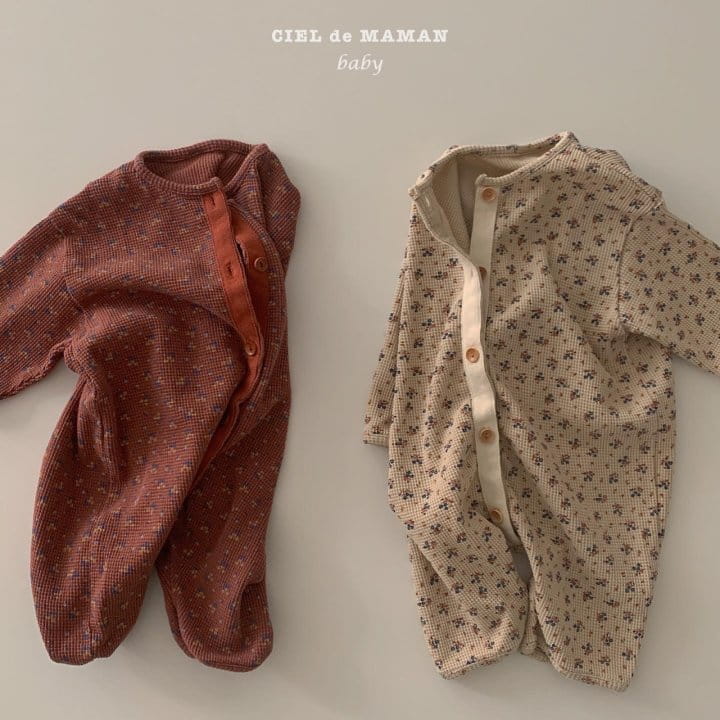 CIEL DE MAMAN - Korean Children Fashion - #Kfashion4kids - Flower All in One Bodysuit  - 3