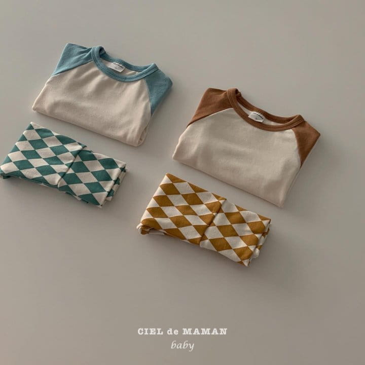 CIEL DE MAMAN - Korean Children Fashion - #Kfashion4kids - Dia Bottom Raglan Top Bottom Set - 3