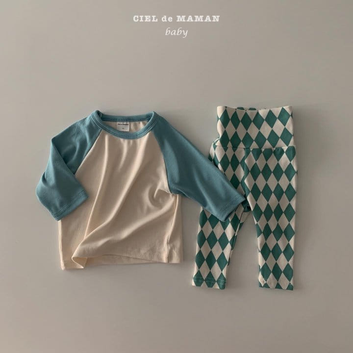 CIEL DE MAMAN - Korean Children Fashion - #Kfashion4kids - Dia Bottom Raglan Top Bottom Set - 9