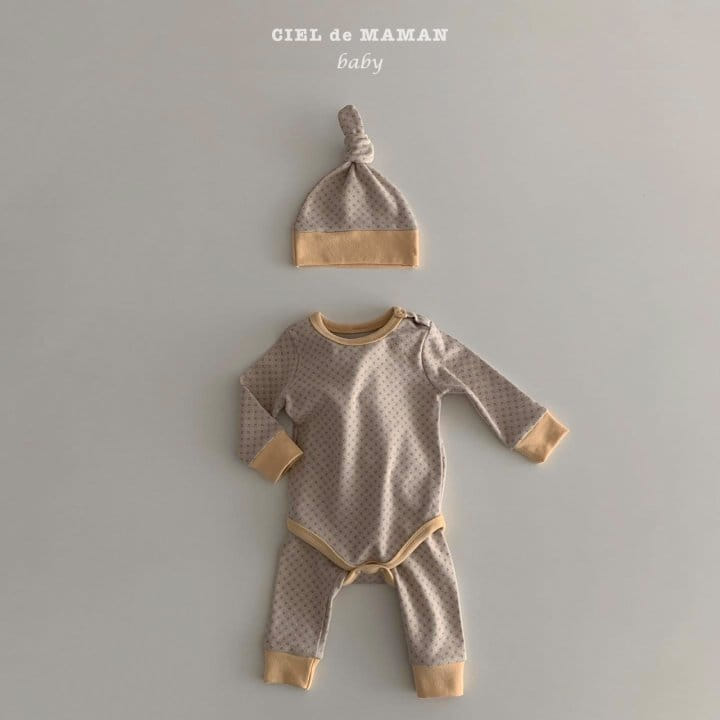 CIEL DE MAMAN - Korean Children Fashion - #Kfashion4kids - Pong Pong Bodysuit Leggings Set with Hat - 11