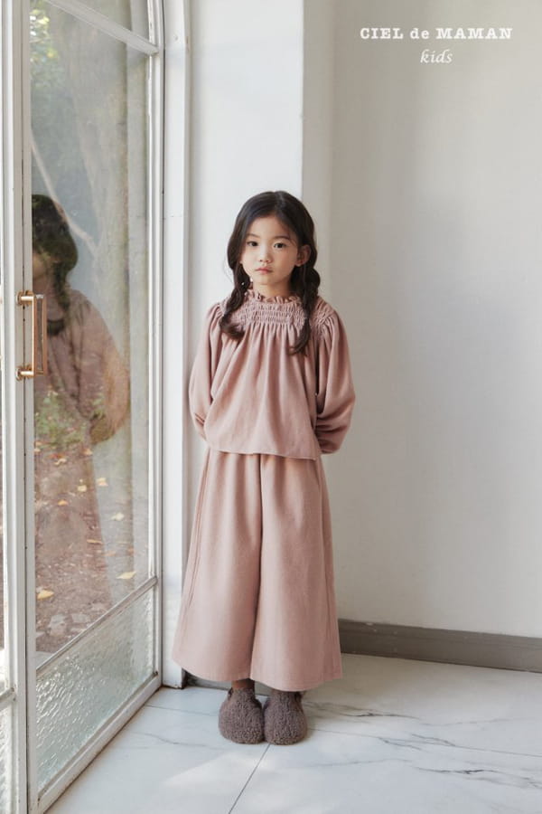 CIEL DE MAMAN - Korean Children Fashion - #Kfashion4kids - W Smocked Top Bottom Set