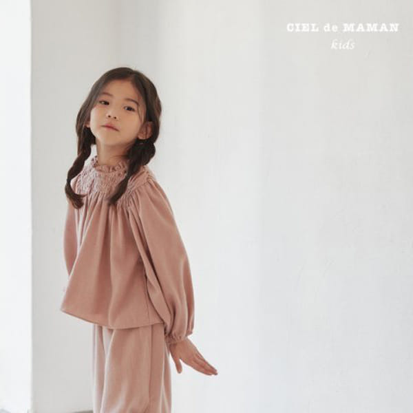 CIEL DE MAMAN - Korean Children Fashion - #Kfashion4kids - W Smocked Top Bottom Set - 12
