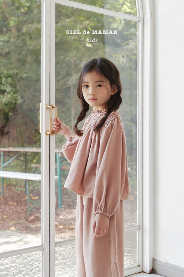 CIEL DE MAMAN - Korean Children Fashion - #Kfashion4kids - W Smocked Top Bottom Set - 2