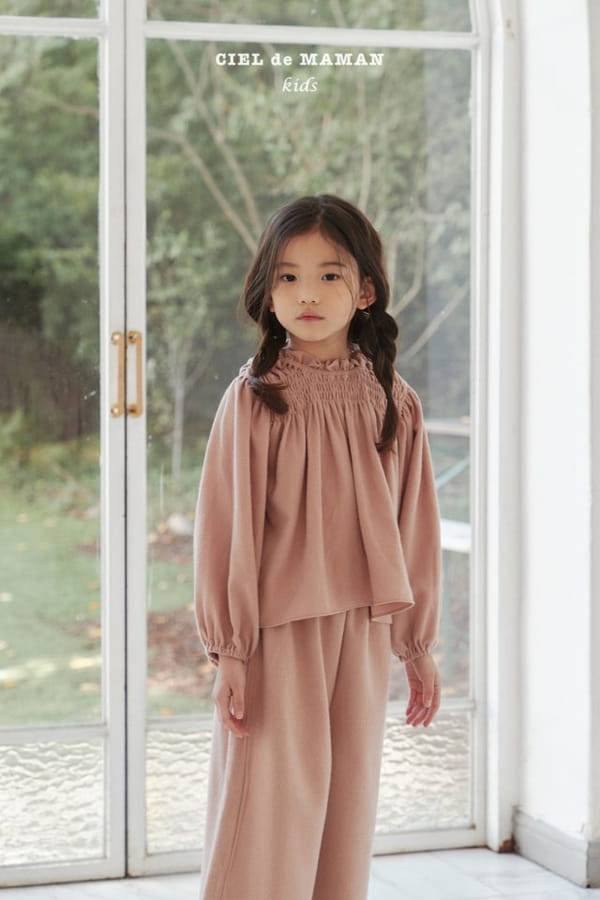 CIEL DE MAMAN - Korean Children Fashion - #Kfashion4kids - W Smocked Top Bottom Set - 4