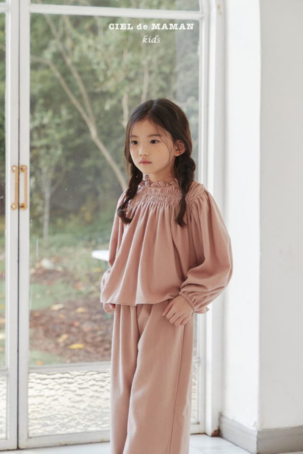 CIEL DE MAMAN - Korean Children Fashion - #Kfashion4kids - W Smocked Top Bottom Set - 8