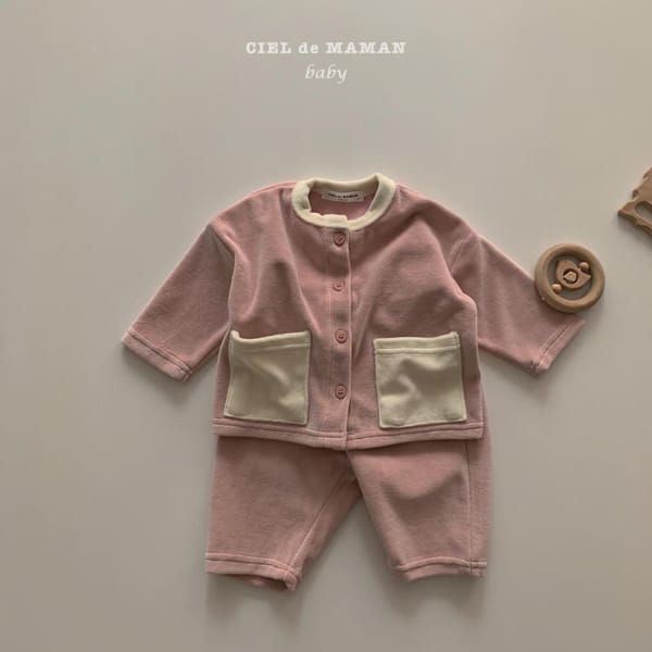 CIEL DE MAMAN - Korean Children Fashion - #Kfashion4kids - Veloure Top Bottom Set - 6