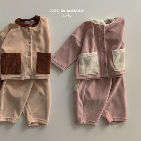 CIEL DE MAMAN - Korean Children Fashion - #Kfashion4kids - Veloure Top Bottom Set - 8