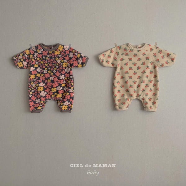 CIEL DE MAMAN - Korean Children Fashion - #Kfashion4kids - Flower Fleece Bodysuit