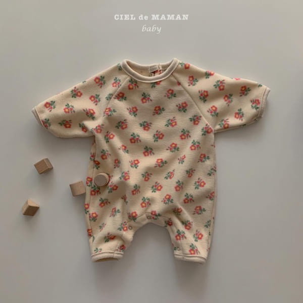 CIEL DE MAMAN - Korean Children Fashion - #Kfashion4kids - Flower Fleece Bodysuit - 2