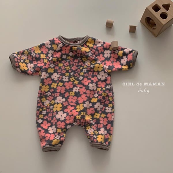 CIEL DE MAMAN - Korean Children Fashion - #Kfashion4kids - Flower Fleece Bodysuit - 4