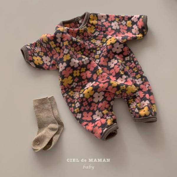 CIEL DE MAMAN - Korean Children Fashion - #Kfashion4kids - Flower Fleece Bodysuit - 5