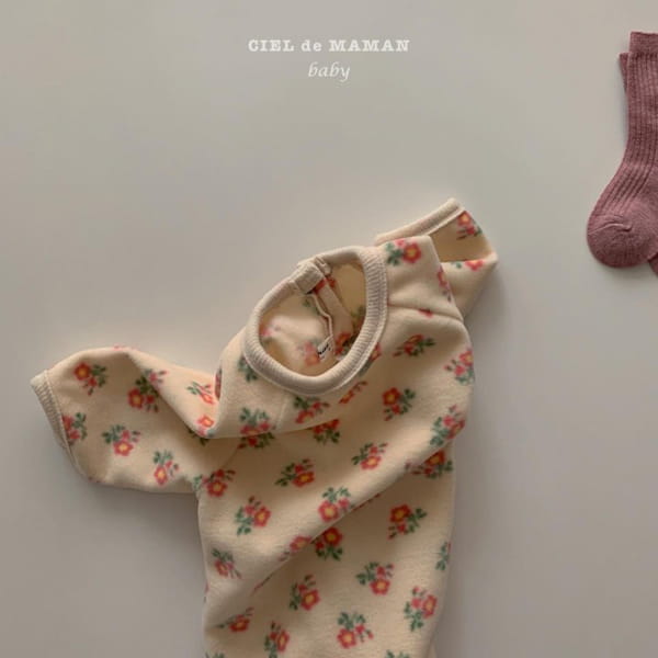 CIEL DE MAMAN - Korean Children Fashion - #Kfashion4kids - Flower Fleece Bodysuit - 7