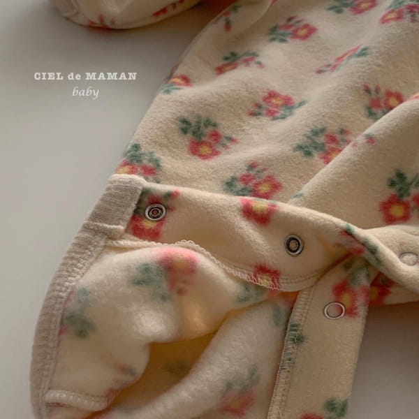 CIEL DE MAMAN - Korean Children Fashion - #Kfashion4kids - Flower Fleece Bodysuit - 8