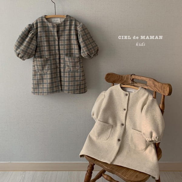 CIEL DE MAMAN - Korean Children Fashion - #Kfashion4kids - No Collar Puff Coat
